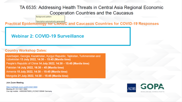Webinar 2: COVID-19 Surveillance