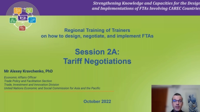 CAREC FTA: Course 2A Tariff Negotiations