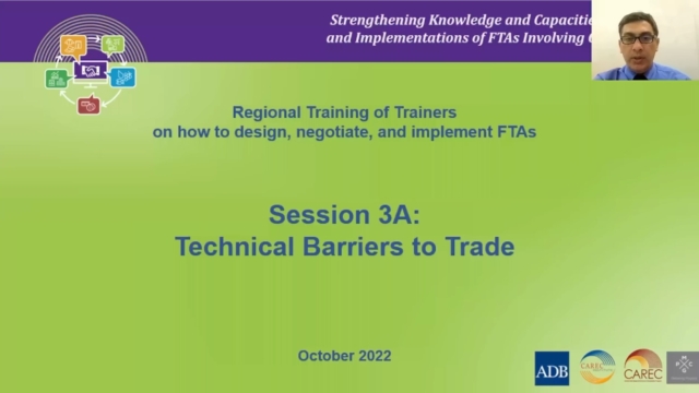 CAREC FTA: Course 3A Technical Barriers to Trade (TBT)