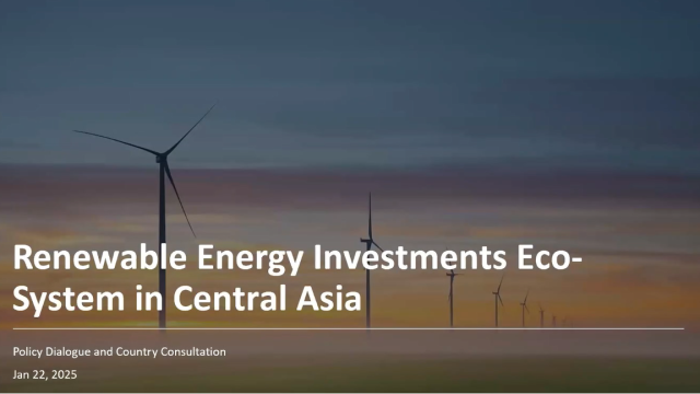 Renewable Energy Investment Ecosystem in Central Asia